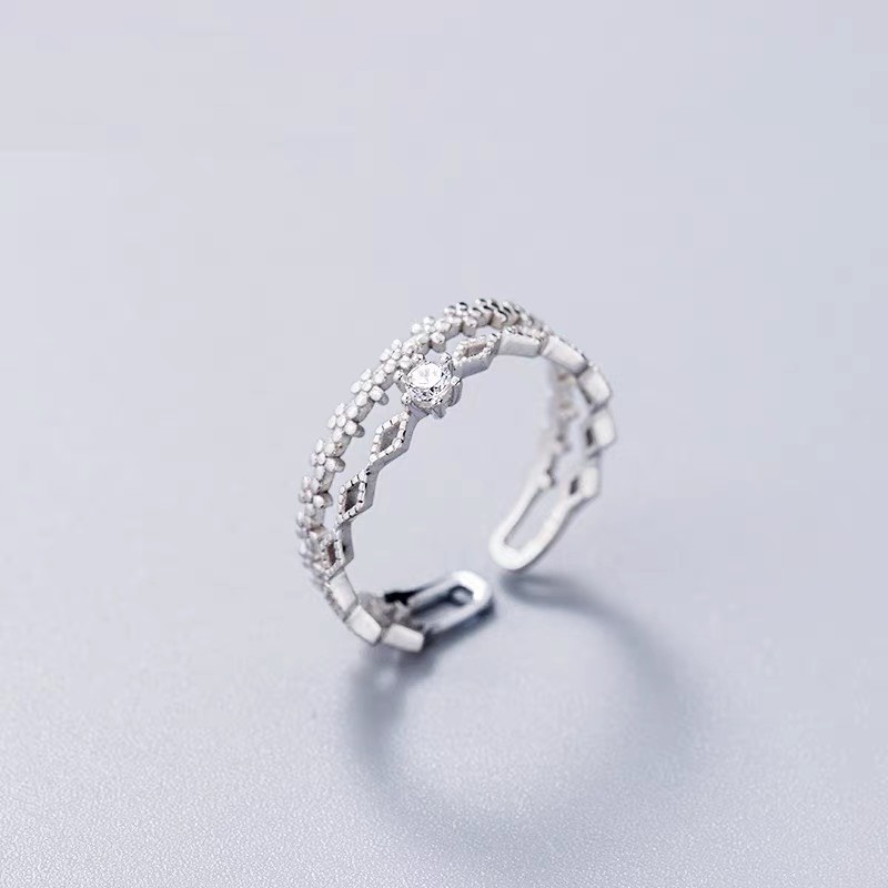 Nhẫn bạc nữ, nhẫn nữ bạc ta thật ss925 đính đá chuẩn xịn, cam kết sáng đẹp không xỉn màu - Mã TSJ05