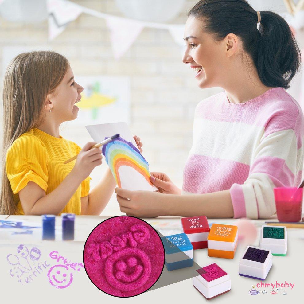 6 Phong cách / BỘ Giáo viên Đóng dấu Inking Khen ngợi Phần thưởng Tem động lực Hình dán động lực [8/8]