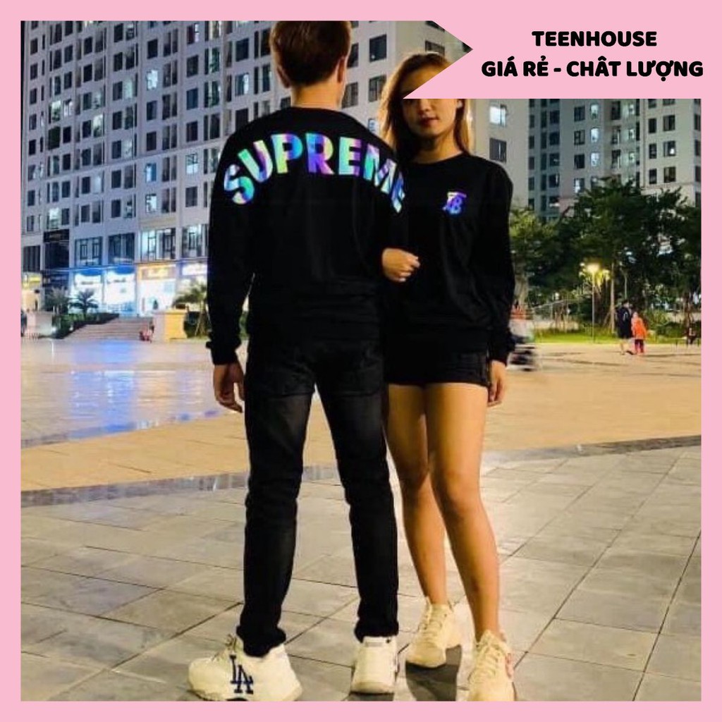 Áo Sweater phản quang nỉ Unisex form rộng dài tay SUPERMM nam nữ Oversize phong cách Hàn Quốc trend thể thao thời trang