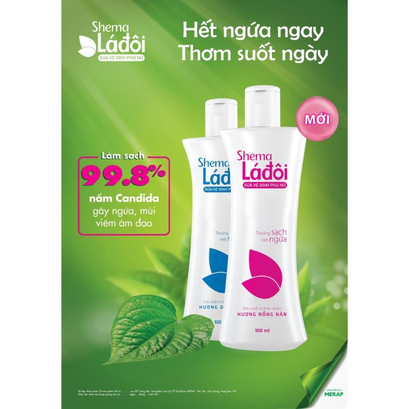 Vệ sinh phụ nữ Shema lá đôi chai 100ml