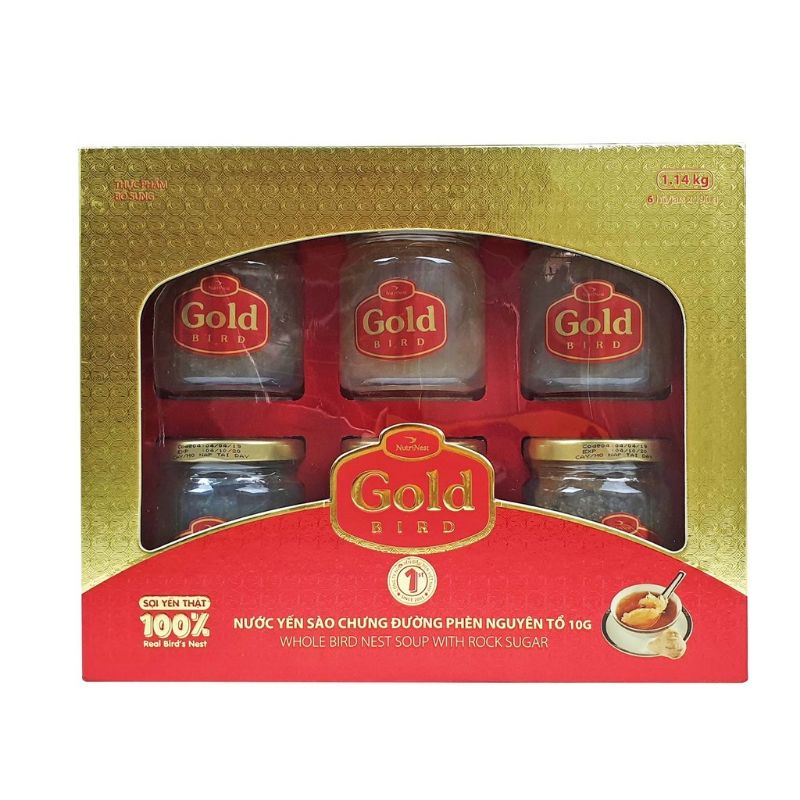 Hộp Quà 6hủ  Yến Sào Nutrinest Gold Bird(hủ 190g)