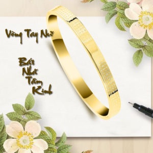 Vòng tay bát nhã tâm kinh hình tròn bản lớn 8mm dầy chắcsiêu đẹp, bền màu - Đeo tay vạn sự may