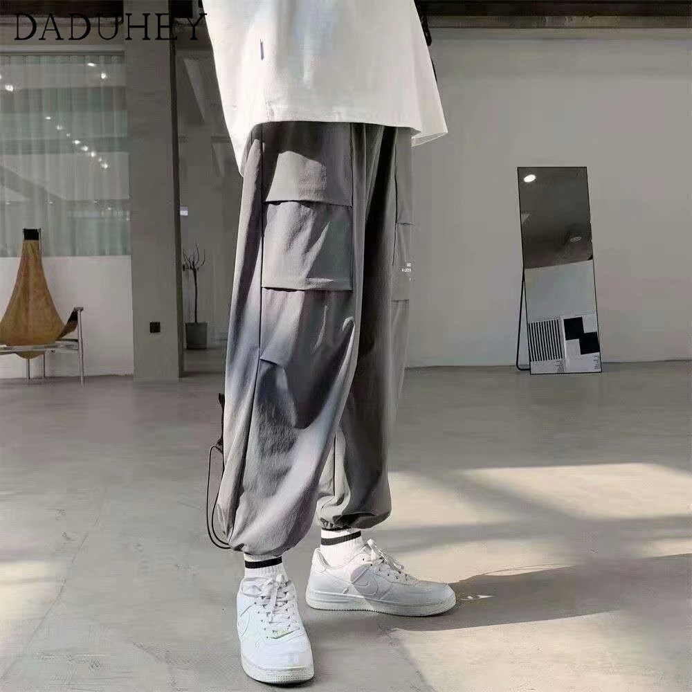 DaDuHey💕 Cargo Pants Korean Trend Casual Pants 2021 New Drawstring Drawstring Ankle Pants