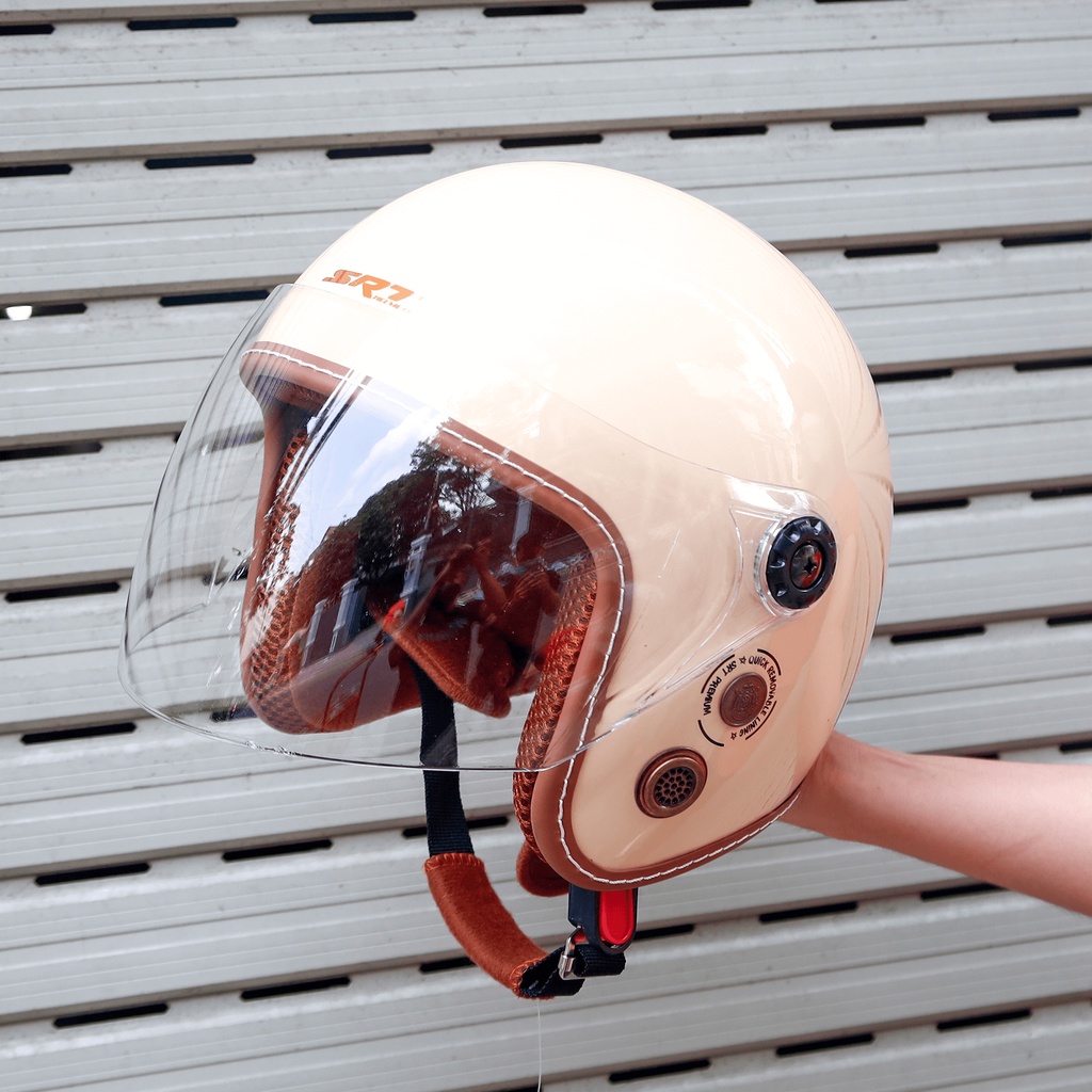 Mũ bảo hiểm 3/4 SRT A317 viền chỉ thông gió - Bảo hành 12T