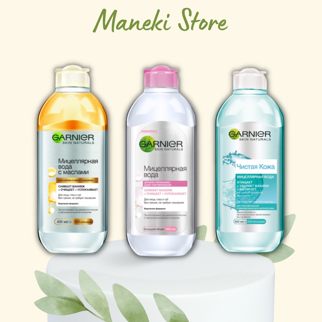 [Mã COSDAY giảm 50k đơn 250k] Nước tẩy trang Garnier 400ml Pháp, nước tẩy trang cho mọi loại da Maneki