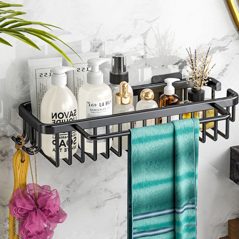 Giá Đỡ Đựng Mỹ Phẩm / Đồ Dùng Nhà Tắm Bằng Kim Loại Gắn Tường Tiện Dụng