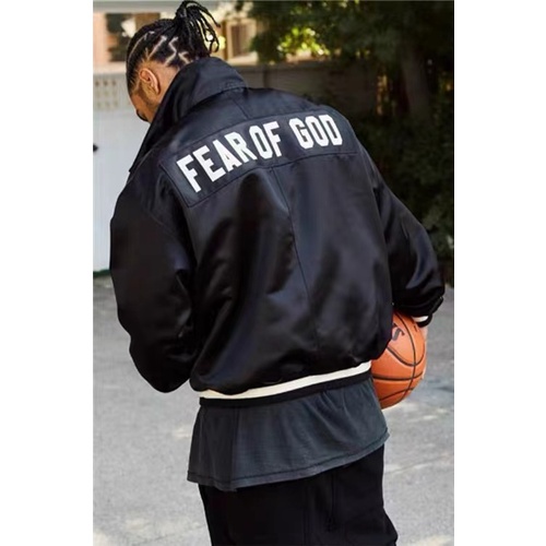 FEAR OF GOD FOG Season 5 Mainline Half-Zip Medal Jacket Embroidered Logo Baseball Uniform Coach Flight Jacket