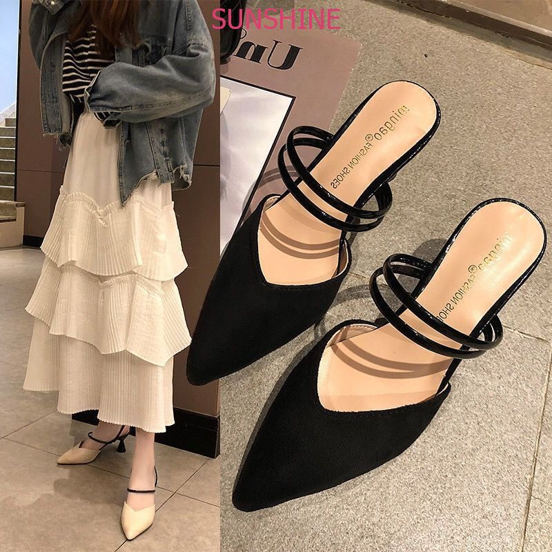 Giày cao gót mũi nhọn gót nhọn Sunshine store A021