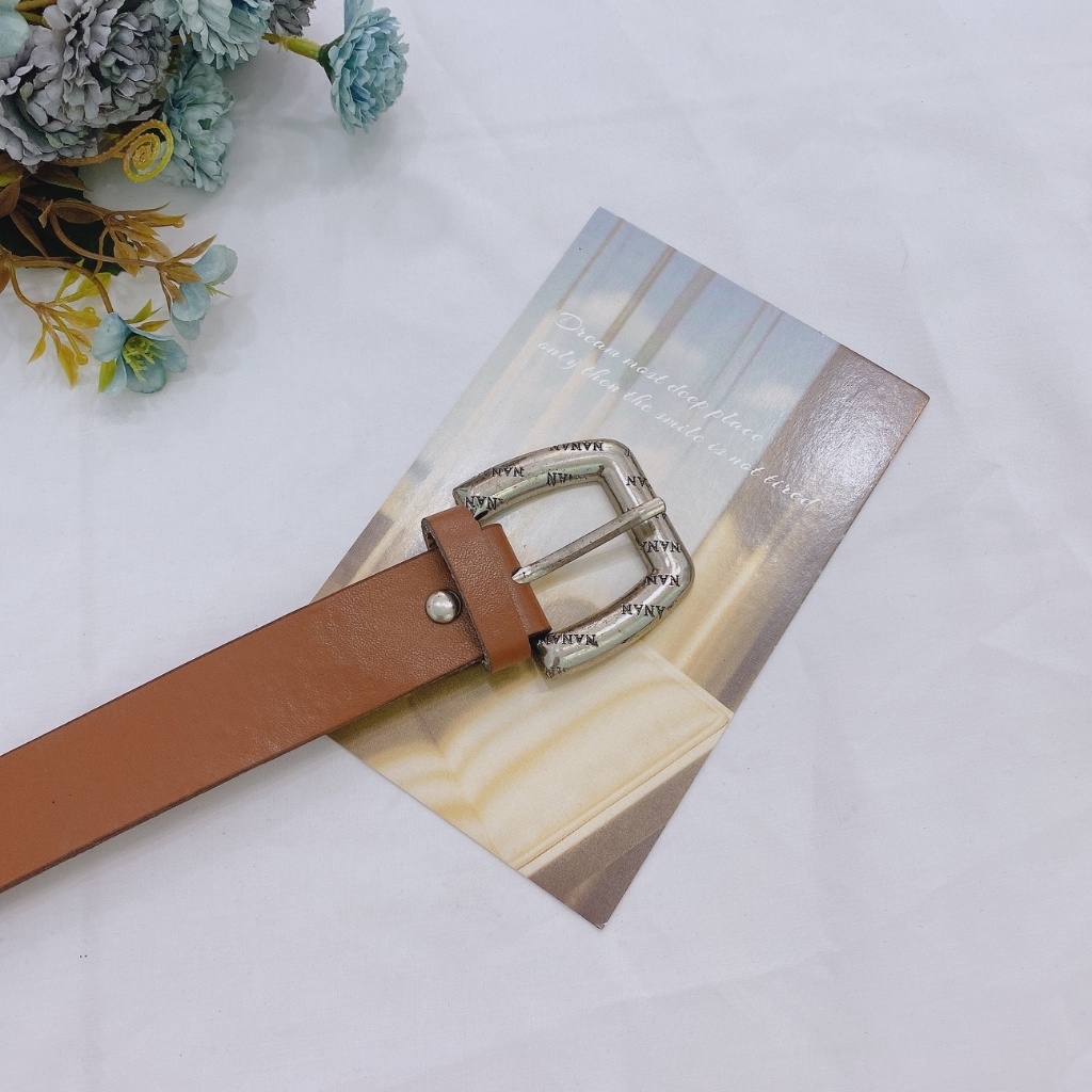 Thắt lưng nữ dây nịt nữ Mặt Chữ Nhật kiểu dáng thời trang cá tính chất liệu da thật bản vừa 2.6cm - Xamxishop