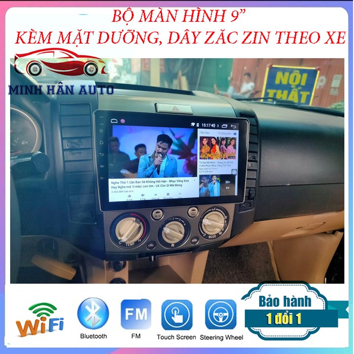 Màn hình DVD android cho xe FORD EVEREST, âm thanh hình ảnh sắc nét, màn hình android xe everest giá rẻ xe hơi everest
