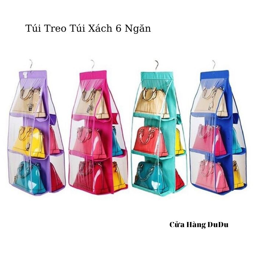 🌻 Túi Treo Giỏ Xách  Giá Treo Túi Xách 6 Ngăn 3 Tầng Cao Cấp Chống Bụi NC5016 🌻