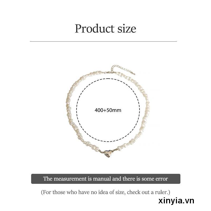 Vòng cổ Mặt Hình Trái Tim Đính Ngọc Trai Từ Tính Cao Cấp Sang Trọng Cá Tính
