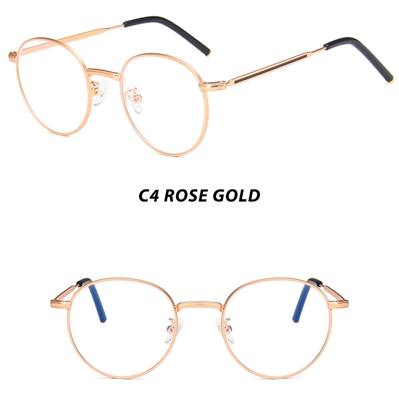 Mắt Kính Chống Cận Thị Màu Xanh Minus0°~-400° Kính Mát Gọng Tròn Thời Trang Hàn Quốc