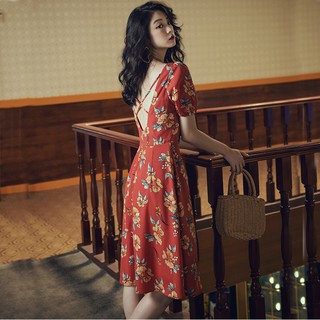 (Xả Hàng) Đầm maxi đi biển hở lưng kém ảnh thật
