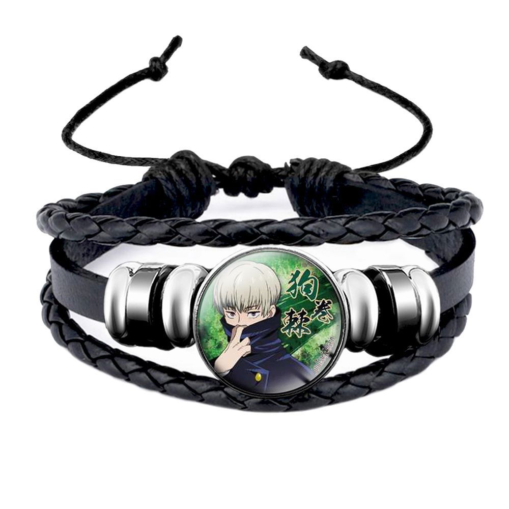 Vòng Tay Da Dệt Phối Mặt Kính Biểu Tượng Anime Jujutsu Kaisen Giống Thật Thời Trang Cho Nam Và Nữ Headori Yuji Gojo Satoru