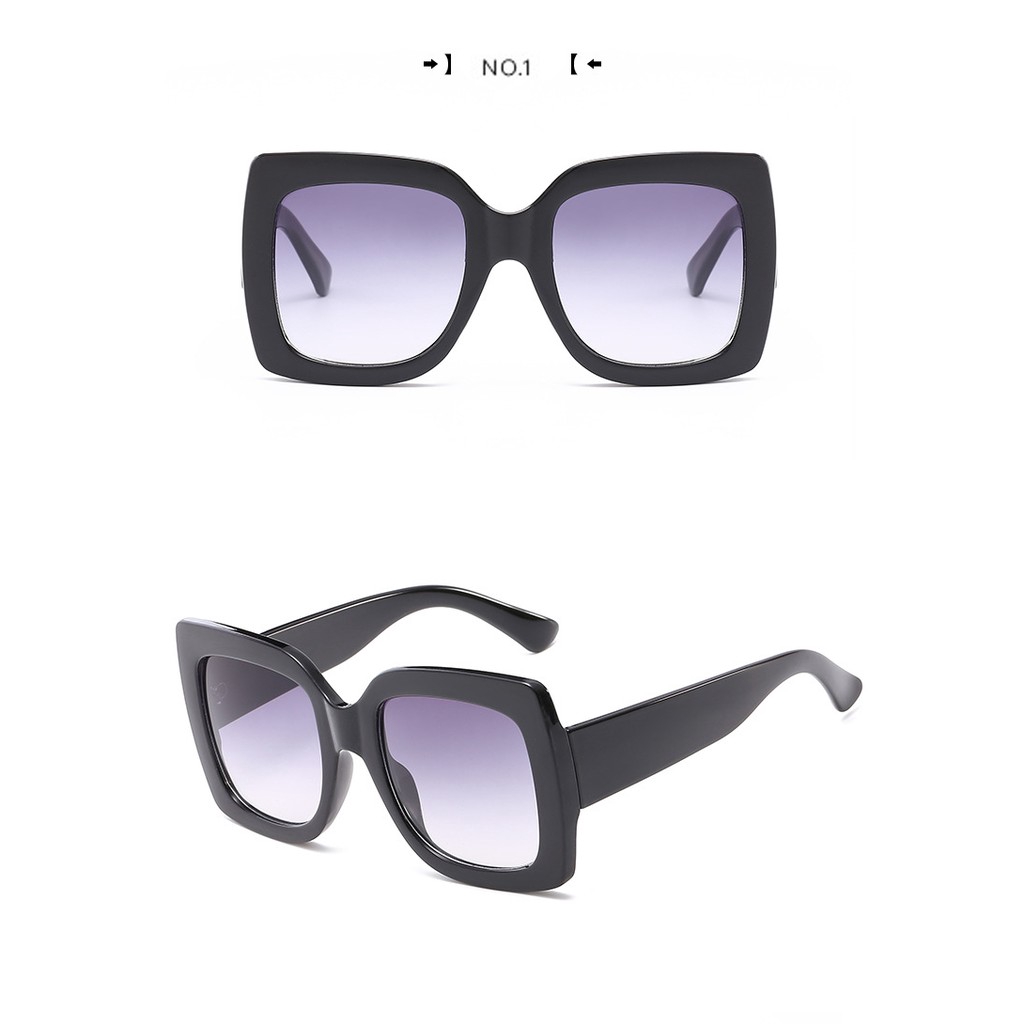Kính Râm Oversize Tròng Vuông Màu Gradient Cho Nữ