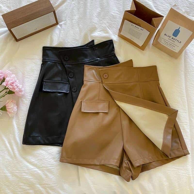 Quần giả váy da cạp lệch 3 khuy | BigBuy360 - bigbuy360.vn