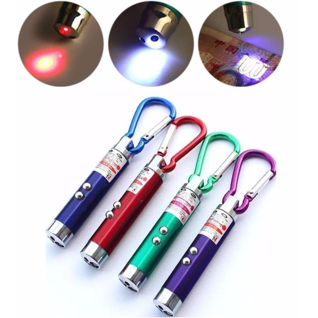Móc Khóa Đèn Pin Led Có Thể Soi Tiền Giả Và Chiếu Laser