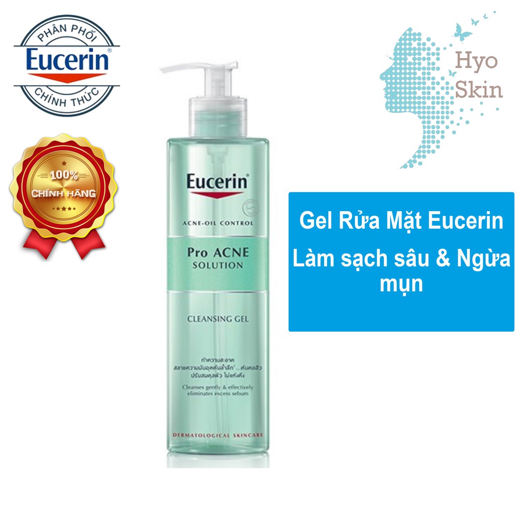 [CHÍNH HÃNG] Gel Rửa Mặt Dành Cho Da Mụn, Loại Bỏ Nhờn Ngừa Mụn EUCERIN PRO ACNE SOLUTION CLEANSING GEL