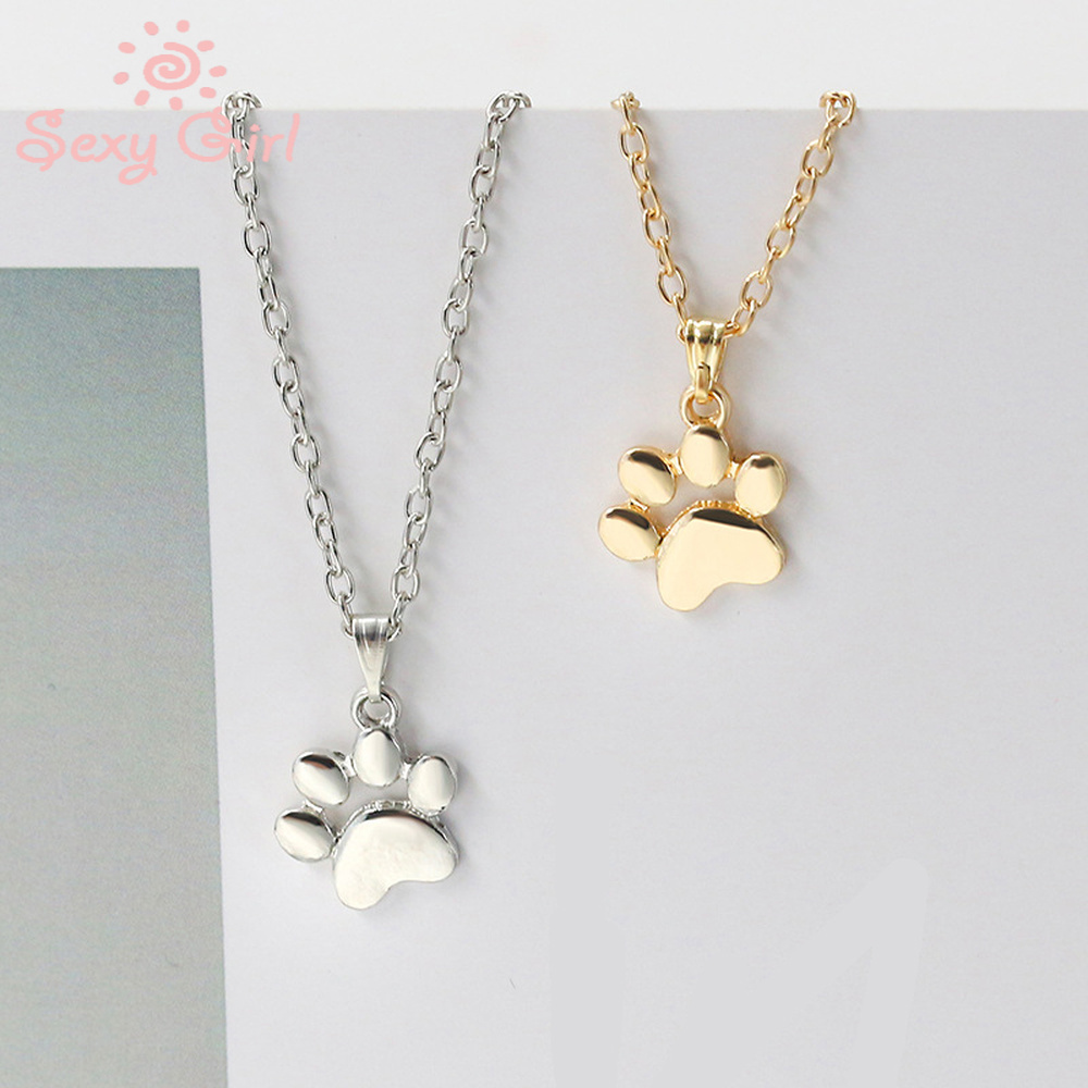Dây Chuyền Mặt Hình Dấu Chân Mèo Dễ Thương Độc Đáo Cho Nữ