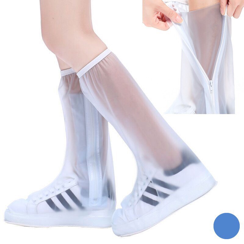 Ủng bọc giày đi mưa trong suốt cao cổ Hàn Quốc, giày đi mưa cao cấp 2 lớp chống thấm tuyệt đối đế chống trượt
