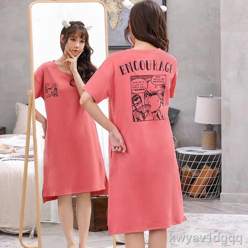 @    Nữ pyjama dáng rộng size lớn ngắn tay phiên bản hàn quốc mặc trong ngày có thể ở nhàE