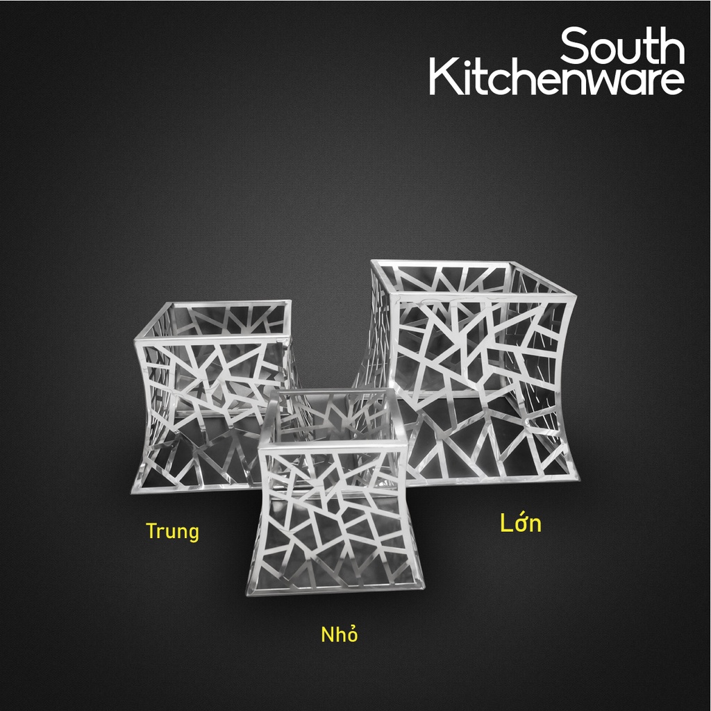 Kệ Inox trưng bày buffet vuông kết cấu