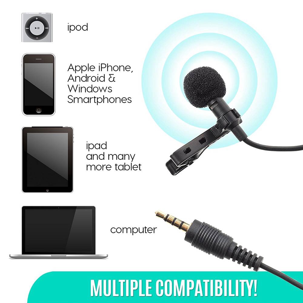 Micro Mini Đa Hướng Kèm Kẹp Gắn Cổ Áo Tiện Dụng