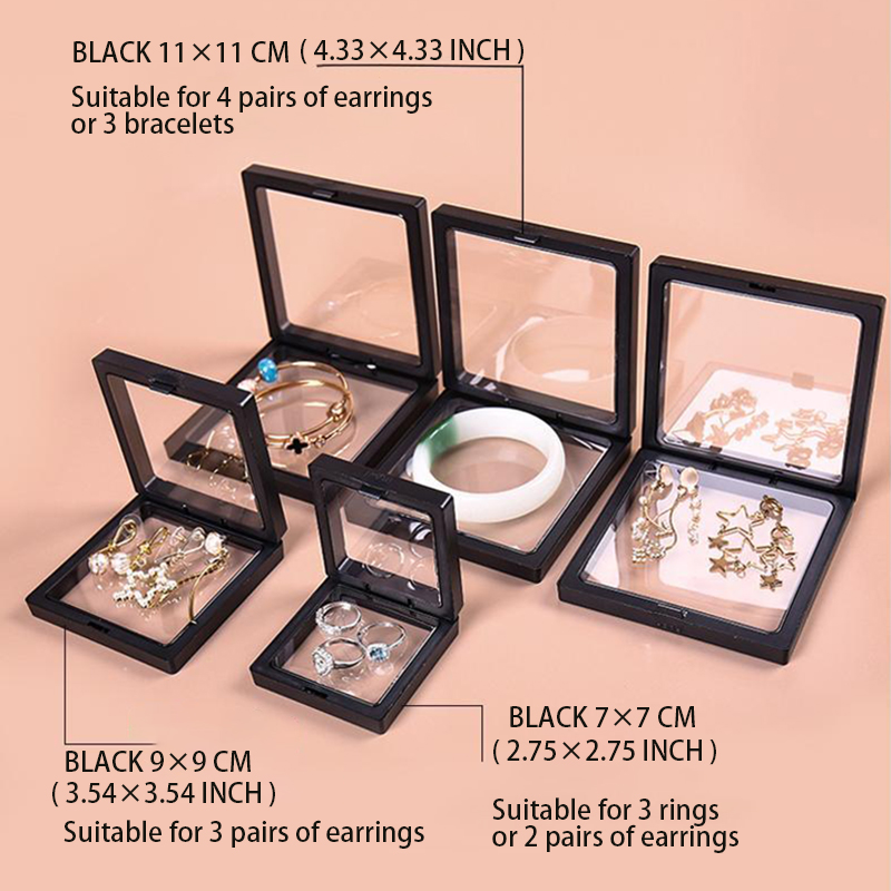 Bộ 5 Hộp Đựng Trang Sức Trong Suốt 3D