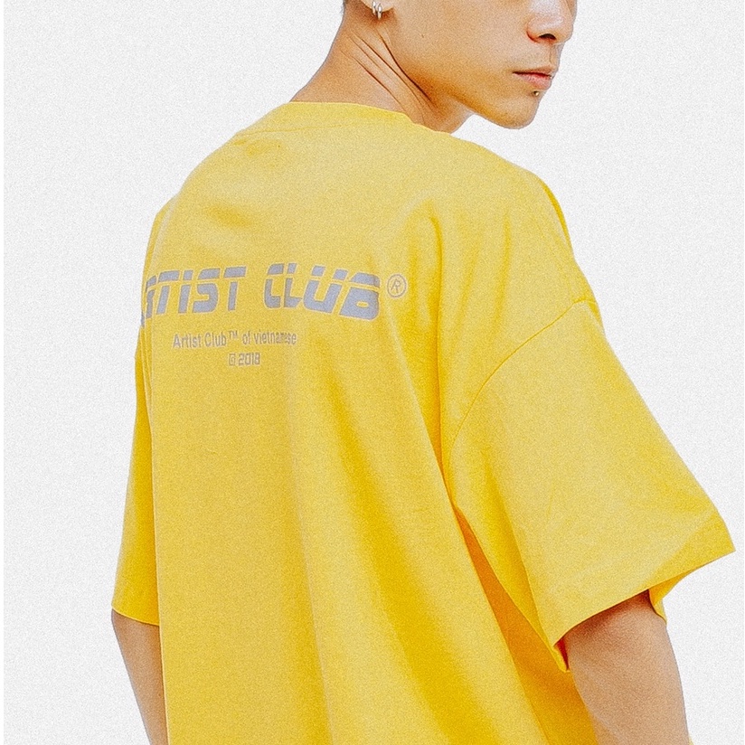 Áo thun T-shirt Oversized hình in phản quang Artist Club REFLECTIVE VÀNG