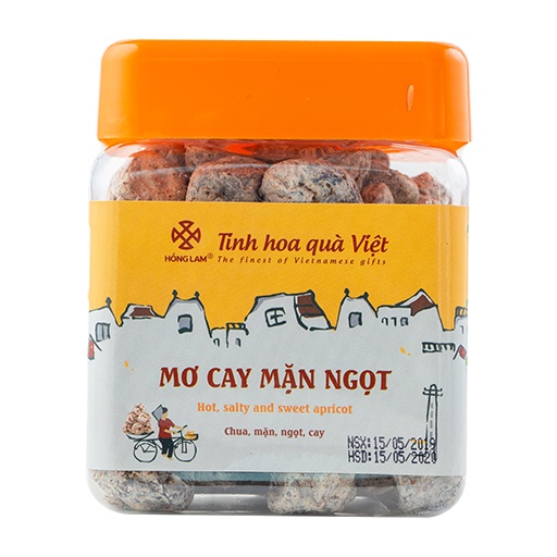 Ô mai mơ cay mặn ngọt Hồng Lam - Vị Cay Mặn Ngọt Chua - Hộp  - ô mai ăn liền, dùng cho mọi lứa tuổi