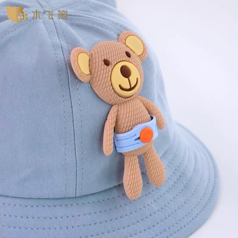 Mũ cho bé trai bé gài vành tròn thêu gấu tai chữ dễ thương , phù hợp 1 tuổi - 6 tuồi