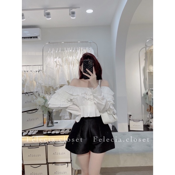 Áo suông bèo li ngực trễ vai