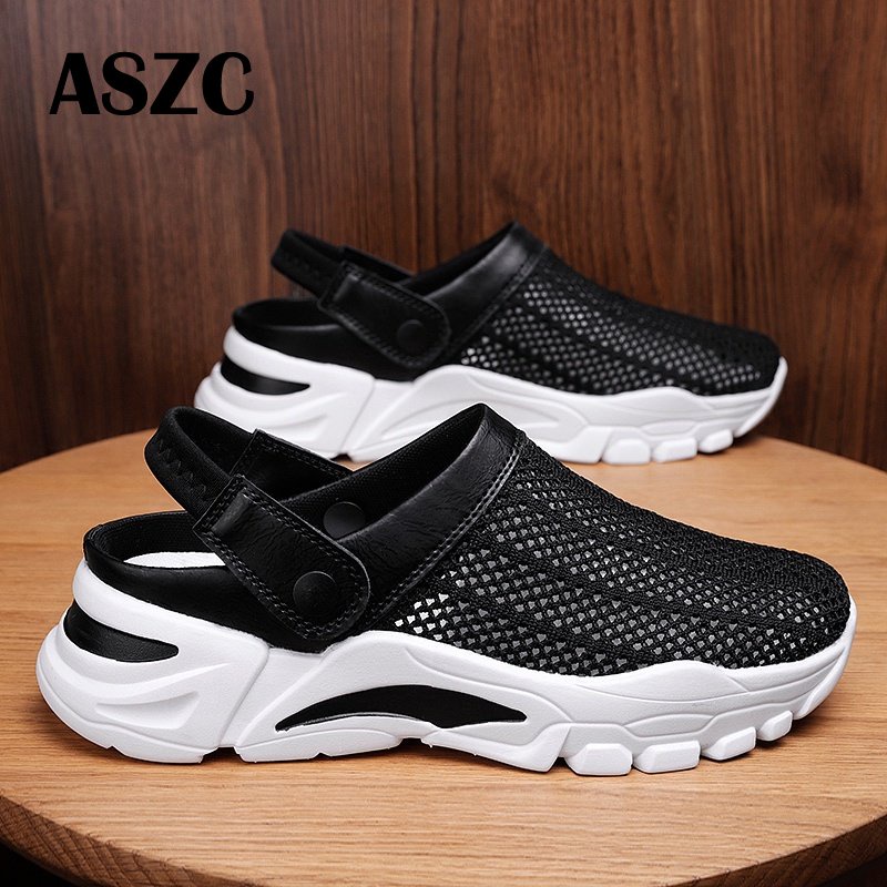 Dép Lười Phối Lỗ Thoáng Khí Thời Trang Đi Biển Mùa Hè Cho Nam