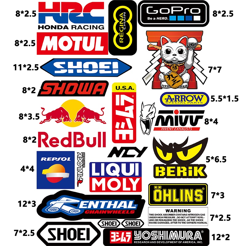 Red bull Miếng Dán Trang Trí Mũ Bảo Hiểm Chống Thấm Nước