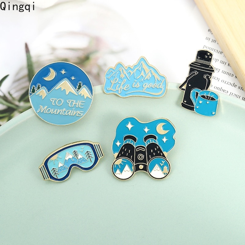 Ghim cài áo trang trí MISS ZOE hình kính viễn vọng phiêu lưu lên núi