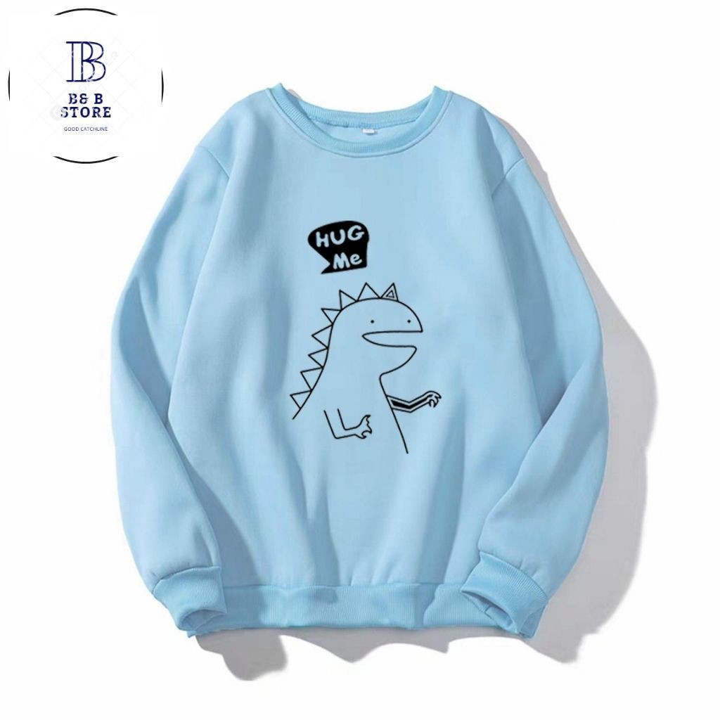 ÁO SWEATER NỈ UNISEX HUG ME FORM RỘNG NAM NỮ LOGO ÁO IN HÌNH RỒNG CON NHIỀU MÀU,ĐỦ SIZE, CỤC ĐẸP
