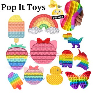 Squishy Đồ chơi Push Pop It Fidget Toy Rainbow Color Finger Pressure Bubble SensoryToys đồ chơi Bóp bong bóng thư giãn xả stress