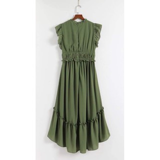 Đầm midi Taylor Ruffle High/Low Maxi Dress