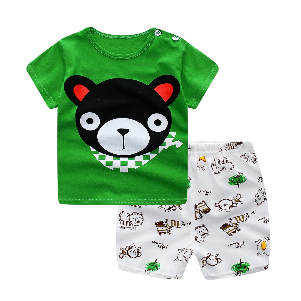 Set Áo Thun Tay Ngắn &amp; Quần Short Cho Bé 0-5 Tuổi