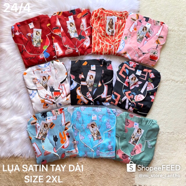 BIG SIZE 2XL 🐳 Bộ Pijama LỤA SATIN tay dài-tay ngắn CAO CẤP, túi quần sâu | BigBuy360 - bigbuy360.vn