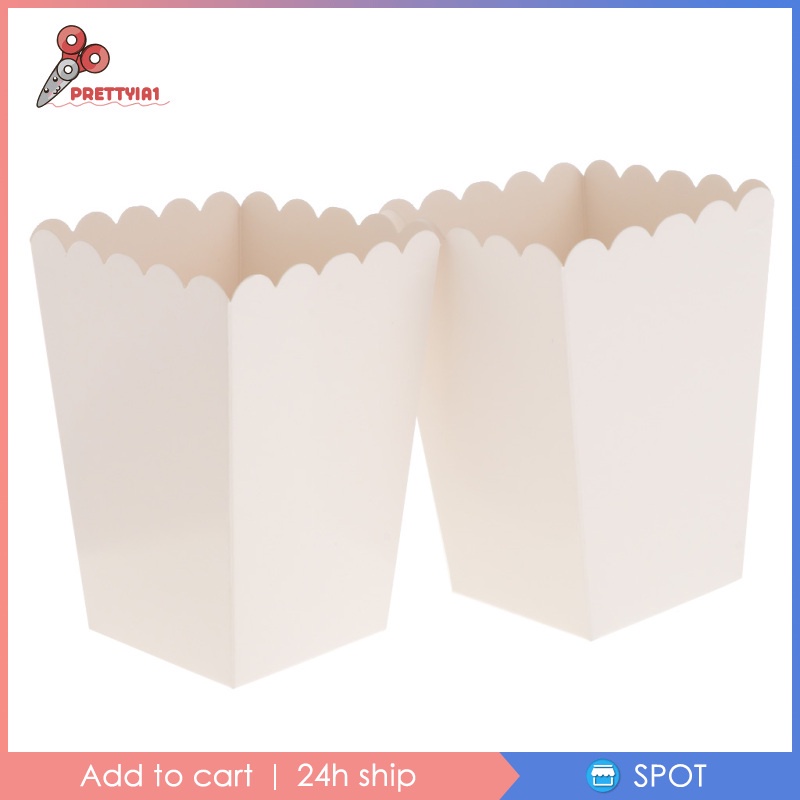 [Prettyia1] X Hộp Đựng Bắp Rang Bơ Màu Trắng Nguyên Chất Dùng Cho Tiệc Sinh Nhật- Tiệc Sinh Nhật Fav