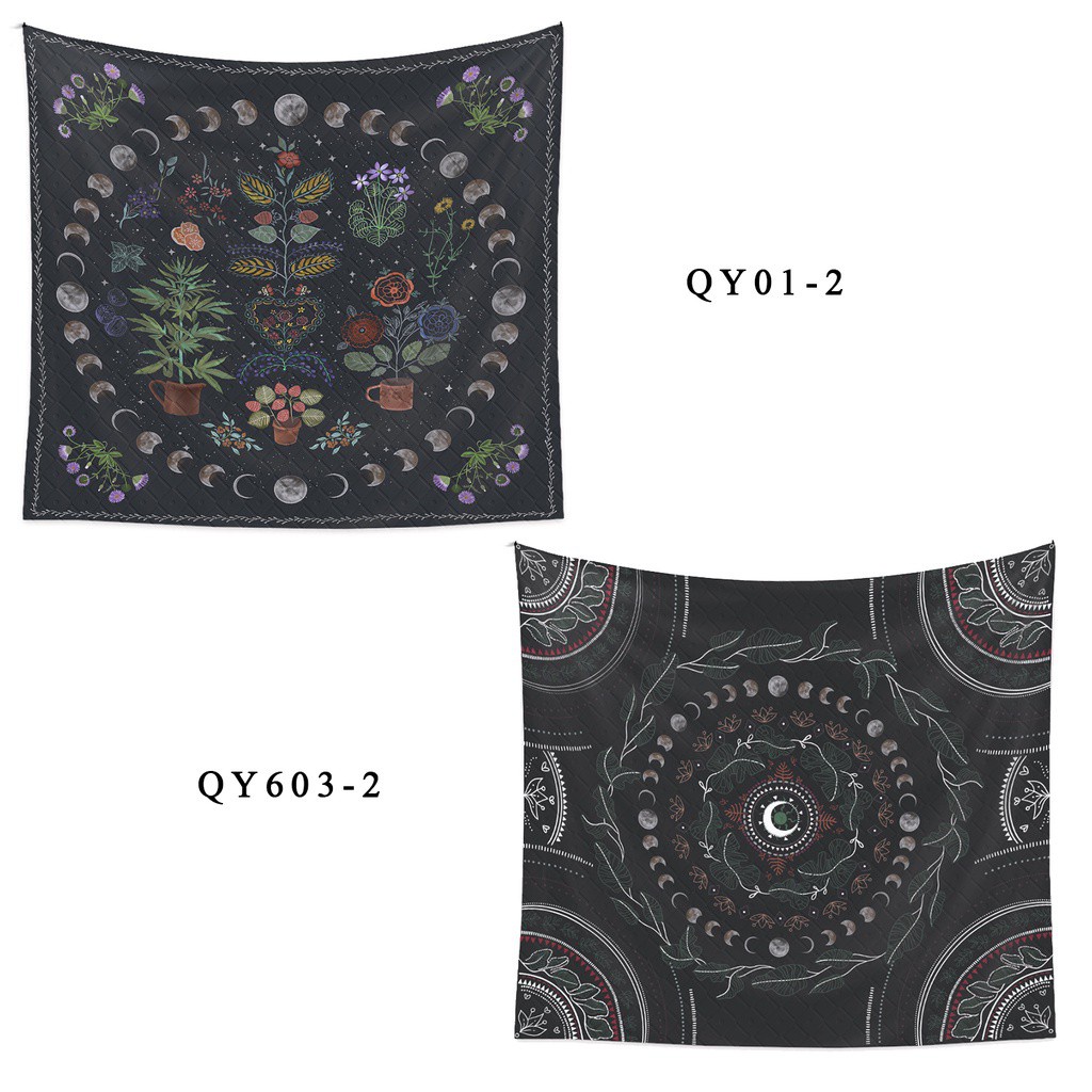 Thảm Treo Tường Trang Trí In Hình Cây Cối/Mặt Trăng Ảo Giác Kiểu Bohemia