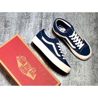 【Giá đặc biệt】Vans Old Skool OG Style 36 Navy Blue Low Top Retro Canvas Shoes