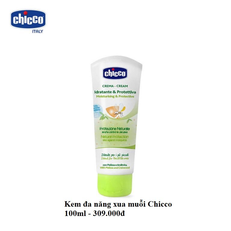 Kem,xịt đa năng lăn bôi xua muỗi Chicco+ nhập khẩu từ Ý 0m đốt côn trùng cắn không gây kích ứng da cho bé và mẹ 60-100ml