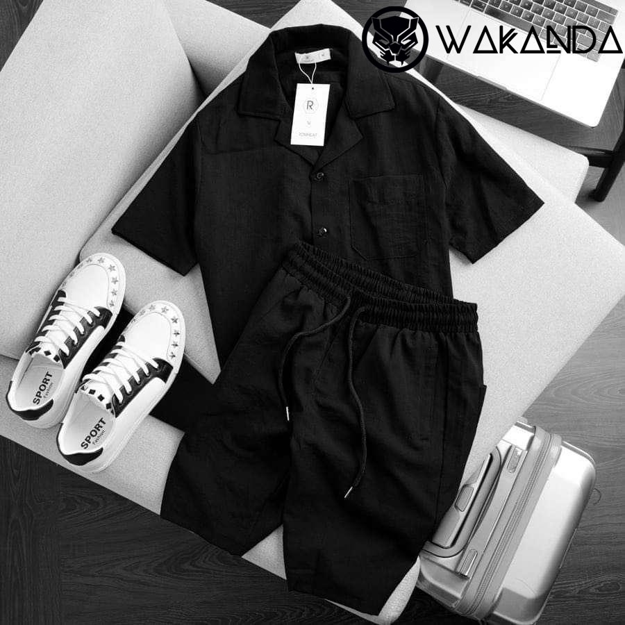 [FREESHIP] Bộ đũi nam thời trang, Set đũi thái cổ bẻ tay ngắn cao cấp Wakanda | WebRaoVat - webraovat.net.vn