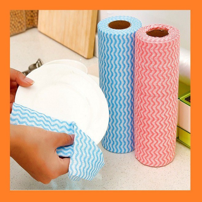 Khăn lau bếp - khăn lau chén đĩa có thể tái sử dụng 50 miếng/cuộn vô cùng tiện dụng