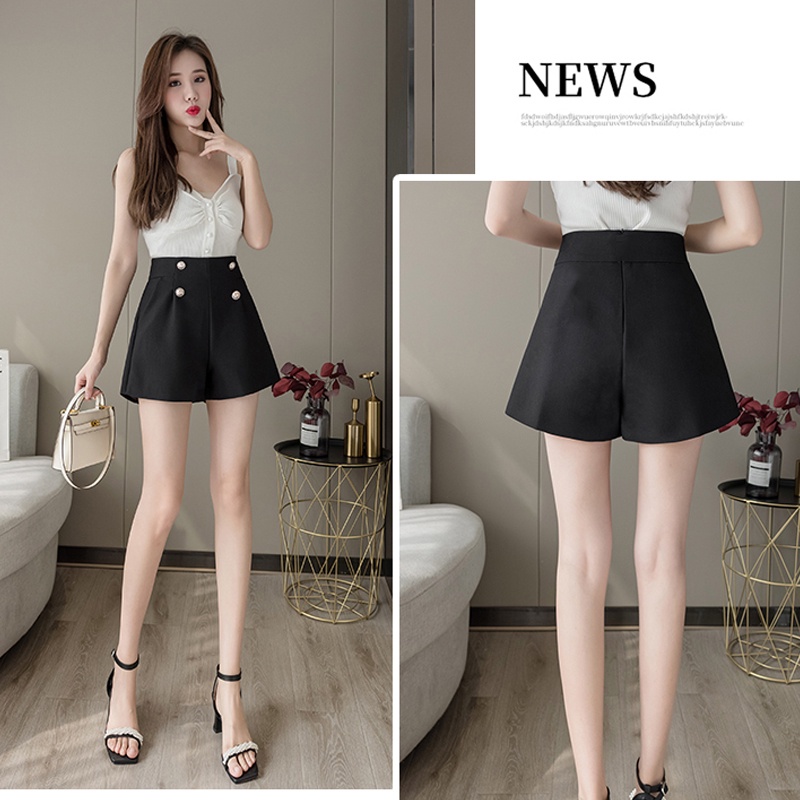 Quần Short Nữ Ống Rộng Lưng Cao Thời Trang Hàn Quốc