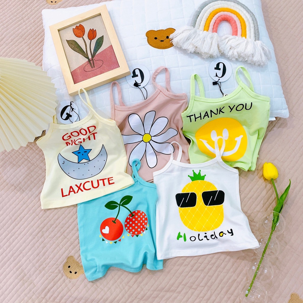 Lyvyshop - (Lô mới) Áo dây bé gái siêu dễ thương 08-26kg (giá 01 áo)