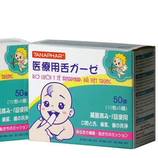 Gạc Rơ Lưỡi Trẻ Em Tanaphar Đã Tiệt Trùng Hộp 50 Chiếc